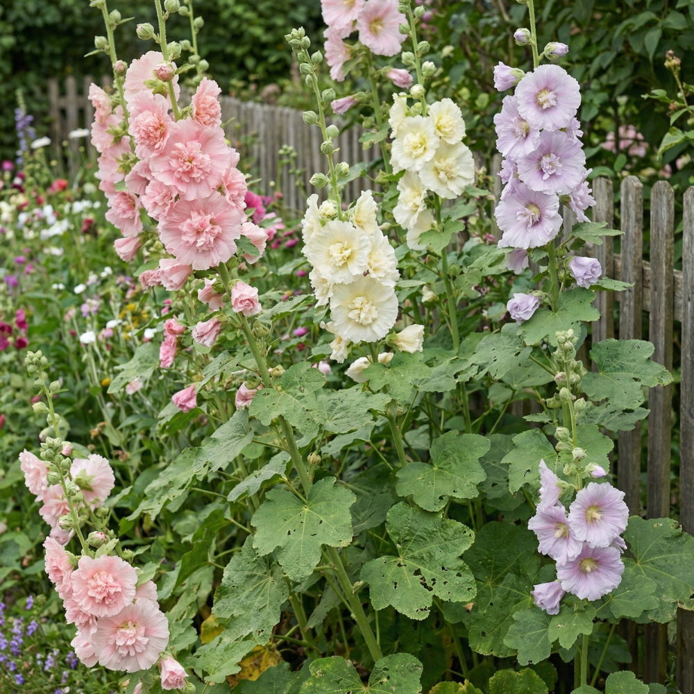 Chater’s Double Hollyhock Seeds – Alcea rosea Heirloom Tall Flower (250 Seeds)