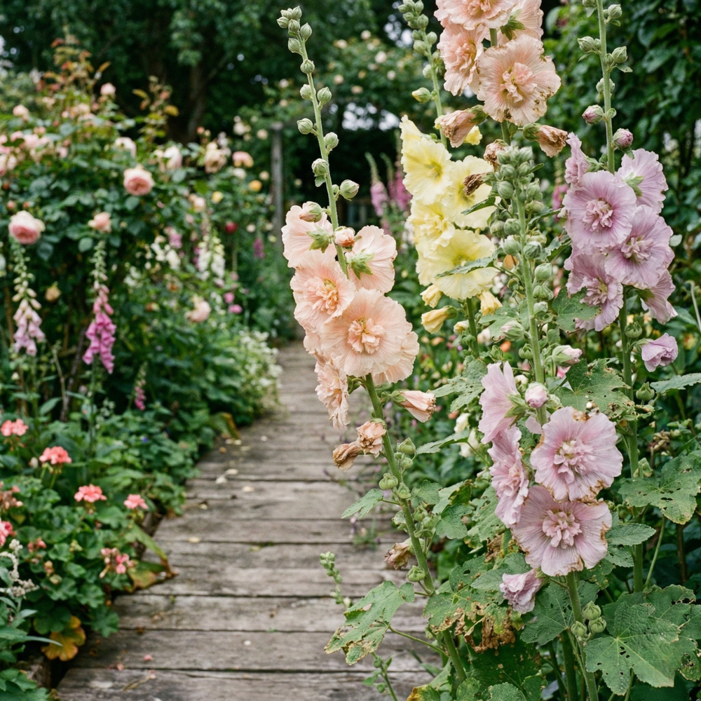 Chater’s Double Hollyhock Seeds – Alcea rosea Heirloom Tall Flower (250 Seeds)