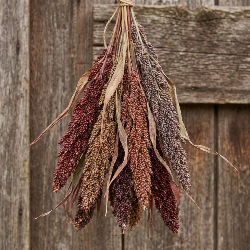 Rainbow Broom Corn Seeds – Heirloom Decorative Sorghum Mix (125+ Seeds)