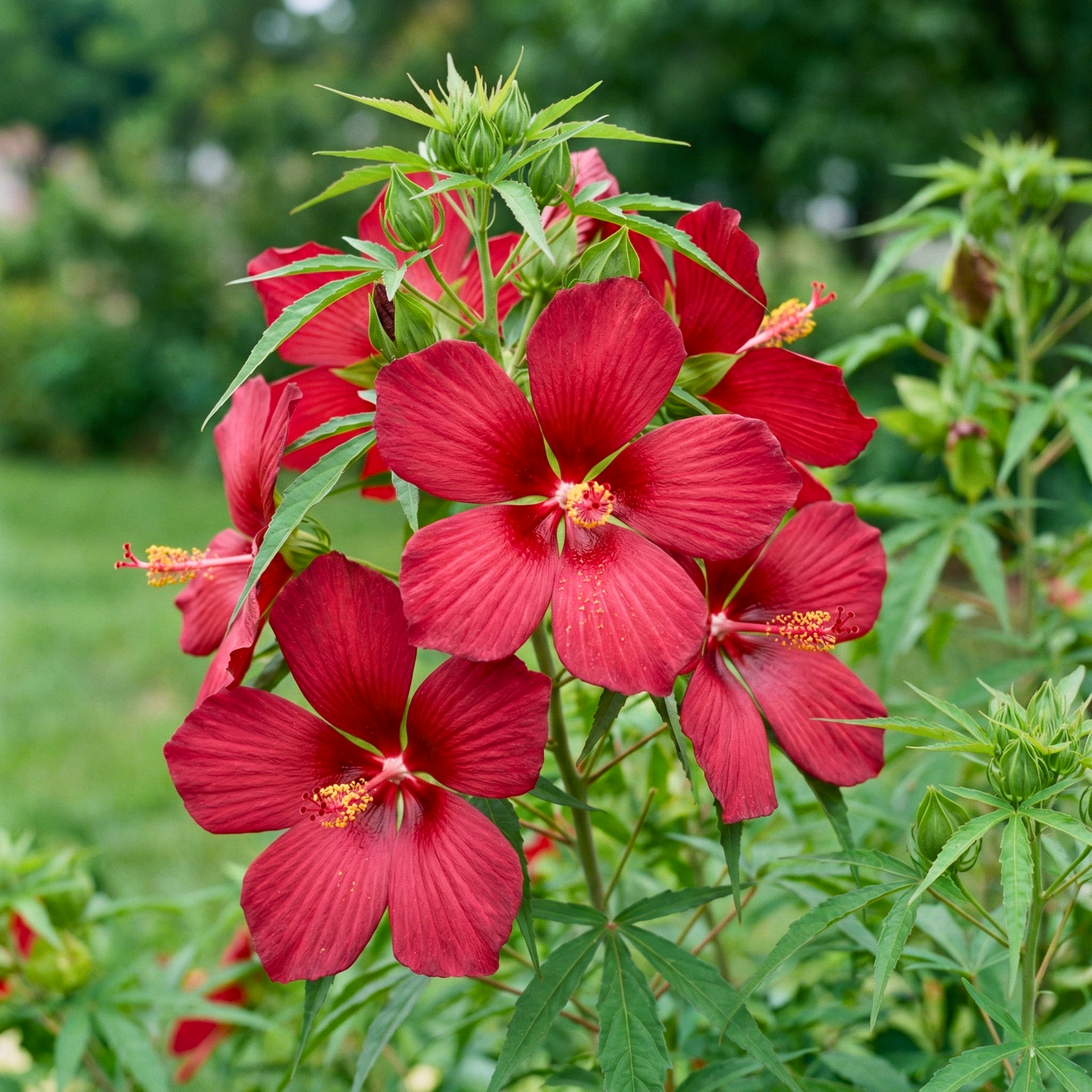 Texas Star Hibiscus (Hibiscus Сoccineus) – Scarlet Red Flower (10 seeds)