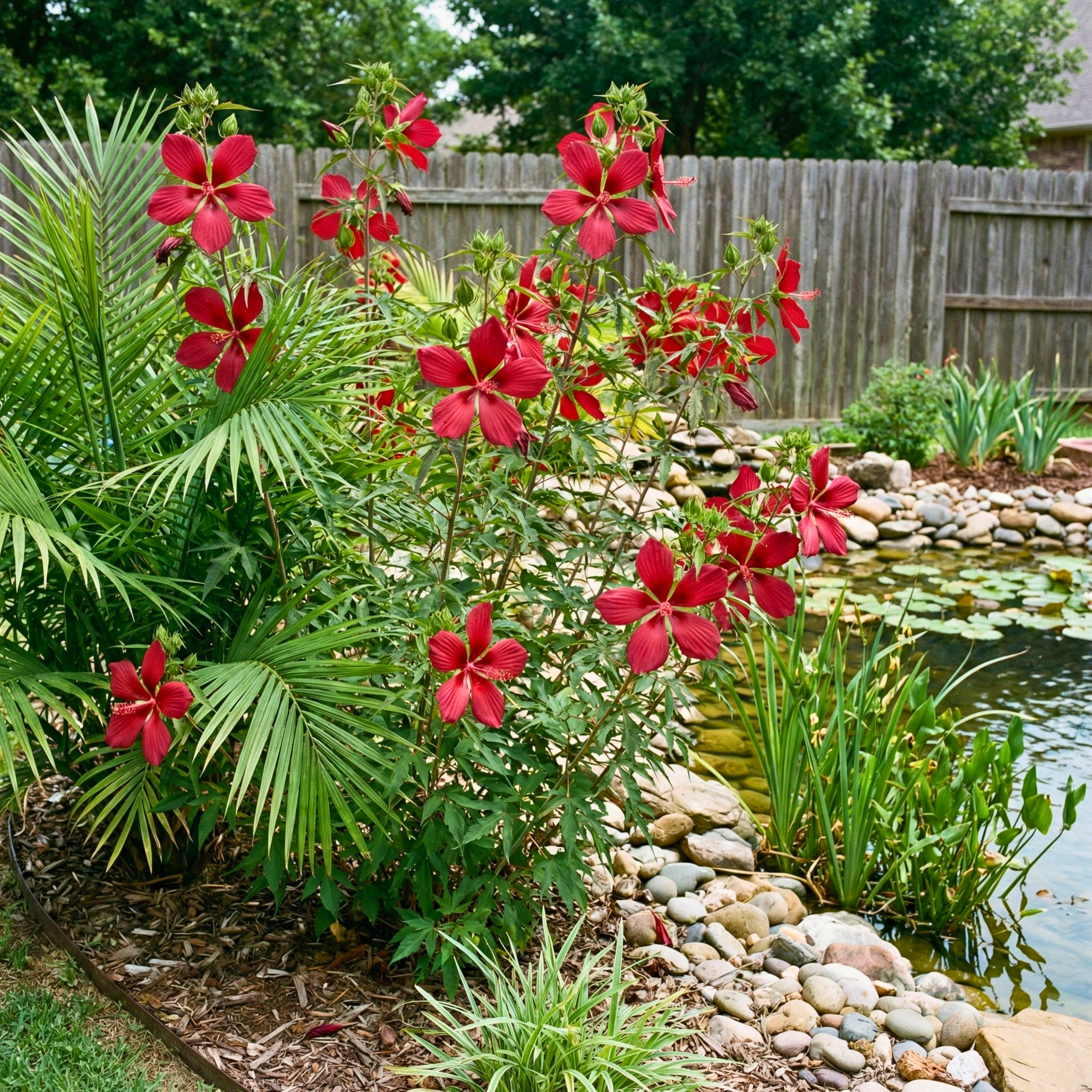 Texas Star Hibiscus (Hibiscus Сoccineus) – Scarlet Red Flower (10 seeds)
