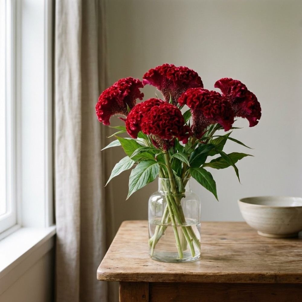 Giant Red Heads Cockscomb Seeds – Celosia cristata Ornamental Flowers (100 Seeds)