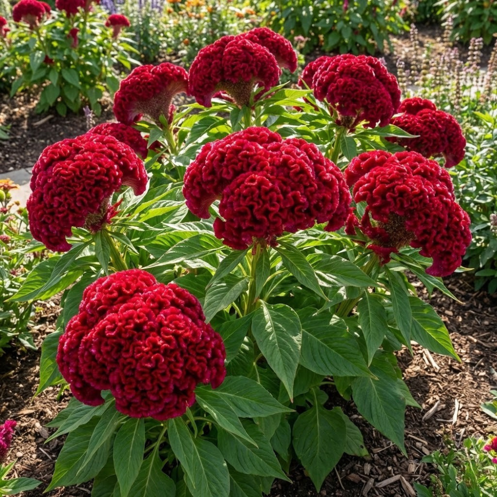 Giant Red Heads Cockscomb Seeds – Celosia cristata Ornamental Flowers (100 Seeds)