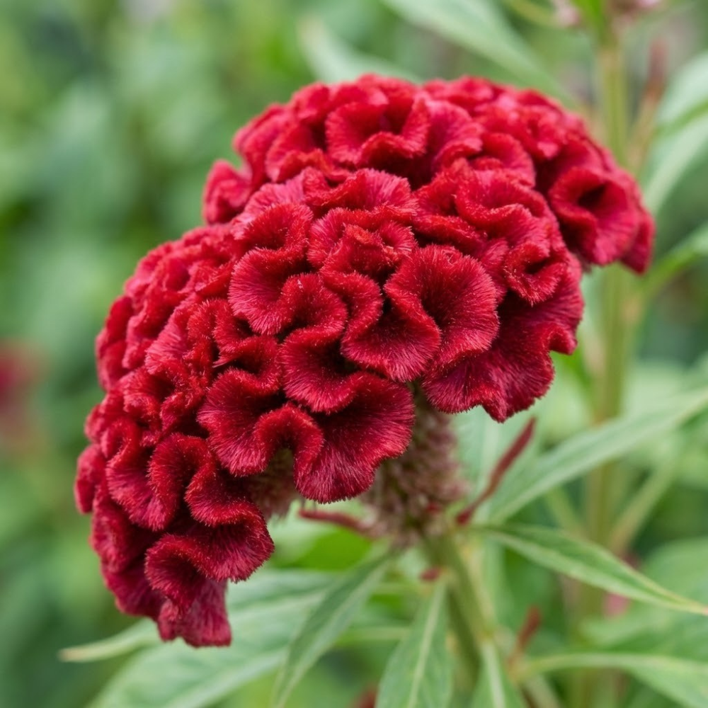 Giant Red Heads Cockscomb Seeds – Celosia cristata Ornamental Flowers (100 Seeds)