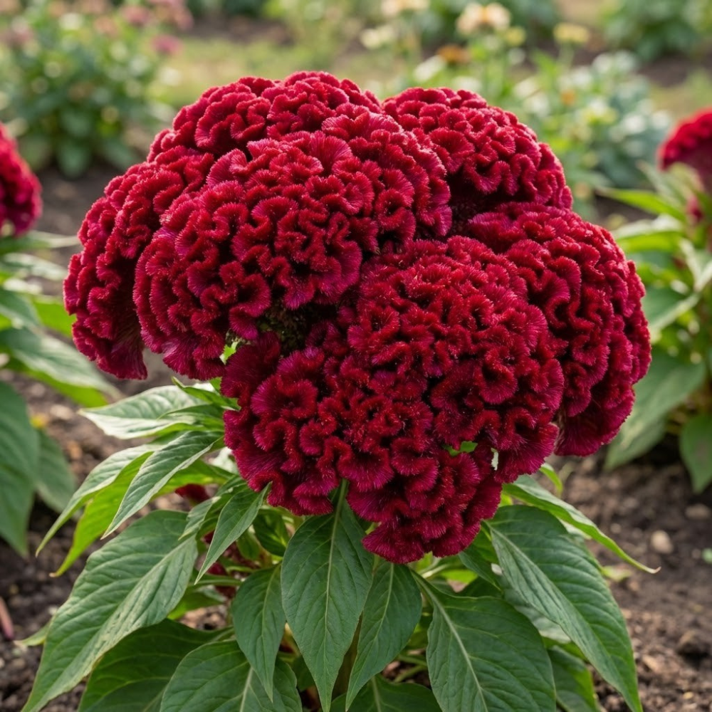 Giant Red Heads Cockscomb Seeds – Celosia cristata Ornamental Flowers (100 Seeds)