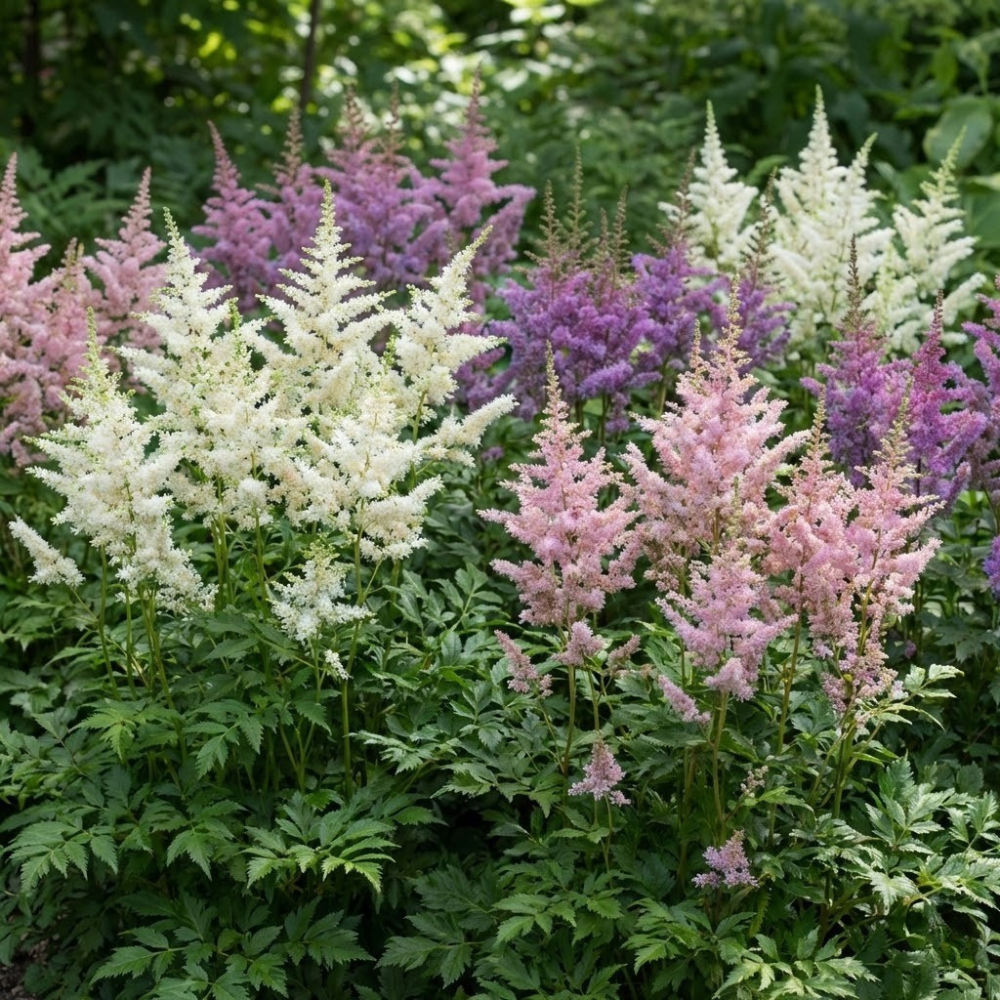 Astilbe chinensis Bunter Shade Mix Seeds – White, Pink & Purple Perennial Flowers (50 Seeds)