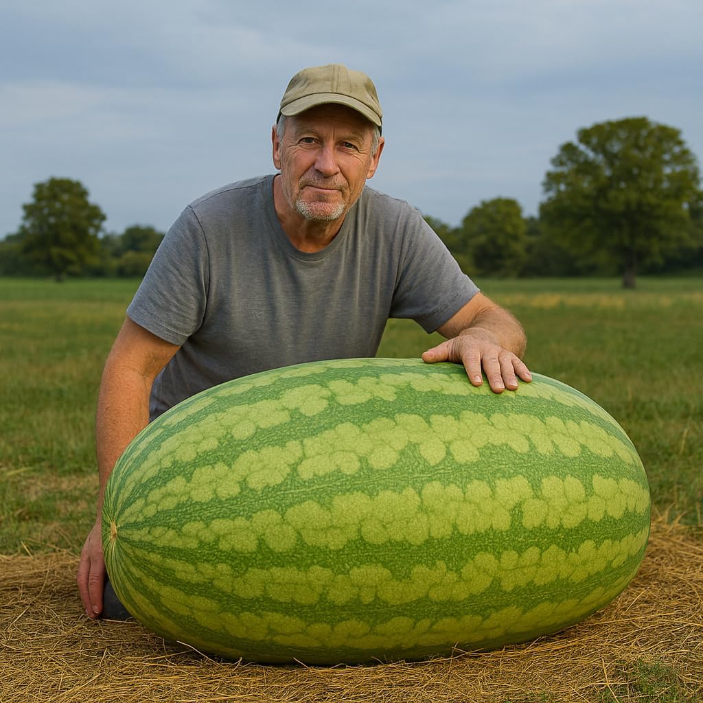 Giant Carolina Cross Watermelon Seeds – Extra-Large Heirloom Variety (10+ Seeds)
