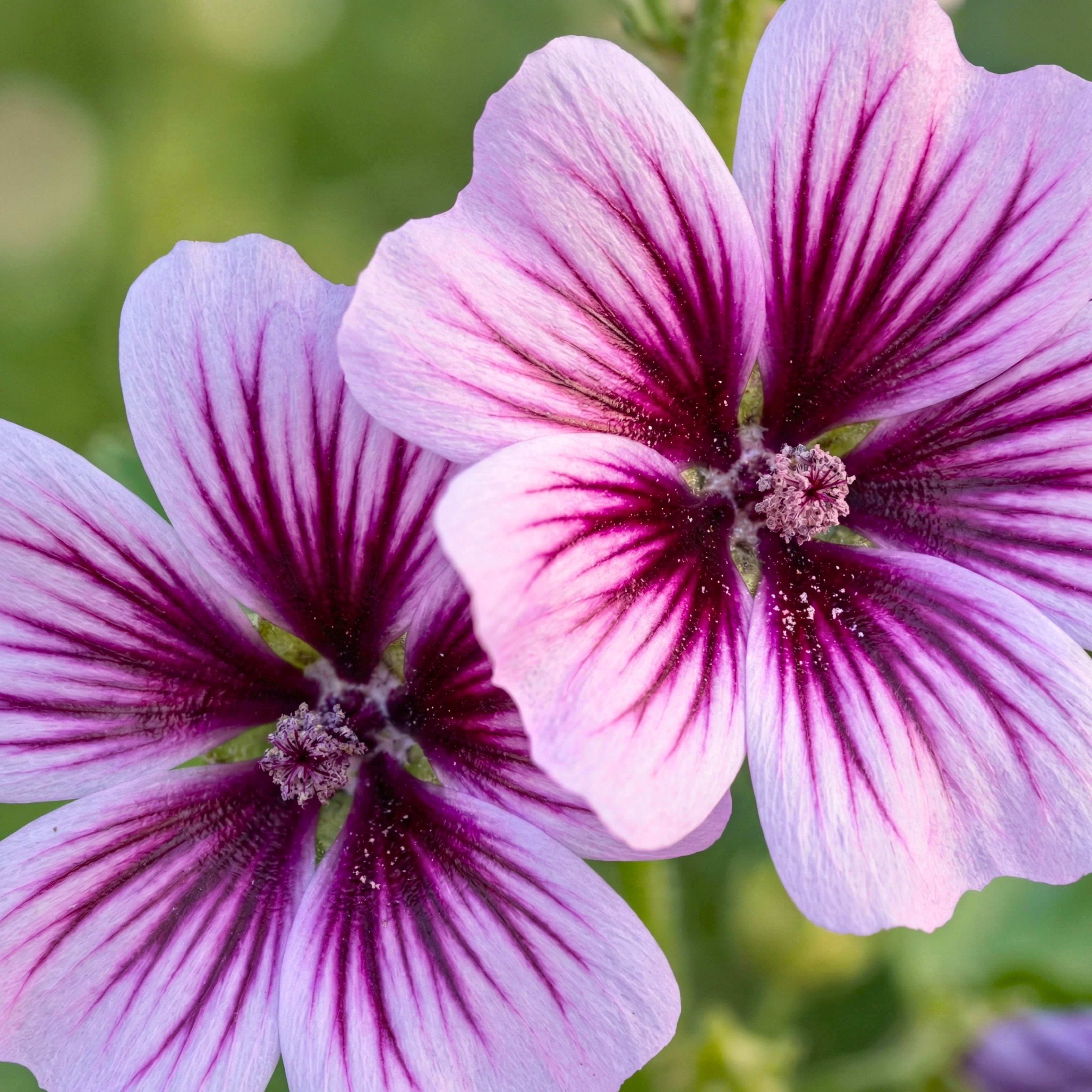 Zebrina French Hollyhock Seeds (Malva Sylvestris) – Striped Perennial Flower (50 Seeds)