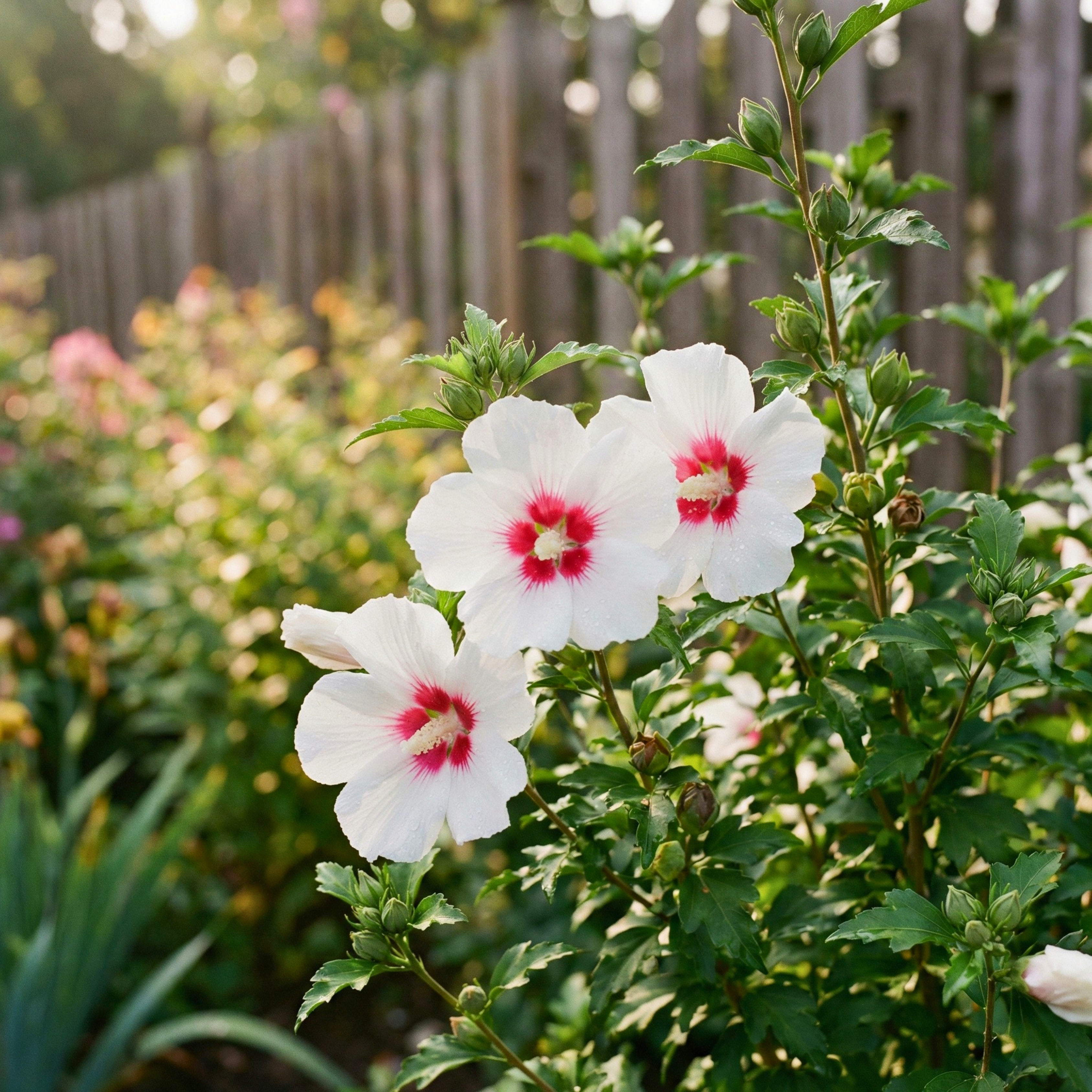 White & Hot Pink Rose of Sharon Seeds (Hibiscus Syriacus) – Hardy Perennial Shrub (50 Seeds)