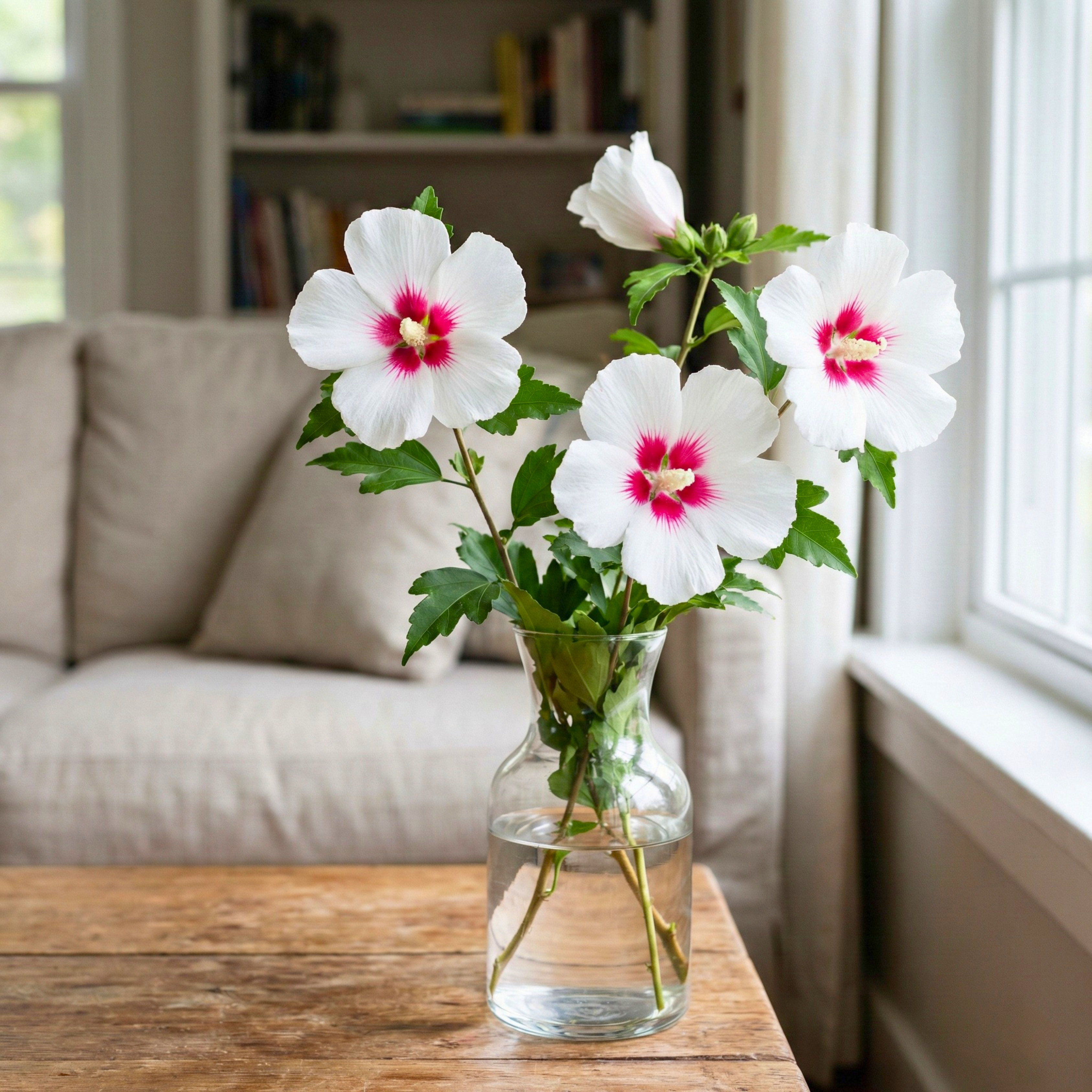 White & Hot Pink Rose of Sharon Seeds (Hibiscus Syriacus) – Hardy Perennial Shrub (50 Seeds)