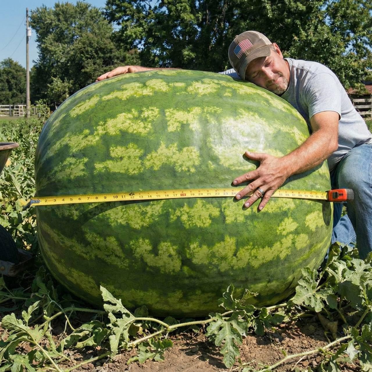 Giant Carolina Cross Watermelon Seeds – Extra-Large Heirloom Variety (10+ Seeds)